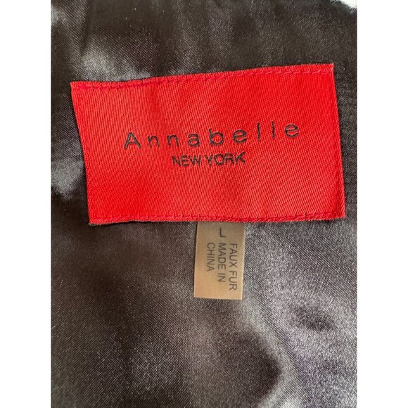 Annabelle New York Faux Fur Vest Black & White Striped Pattern Size Large - Picture 15 of 16